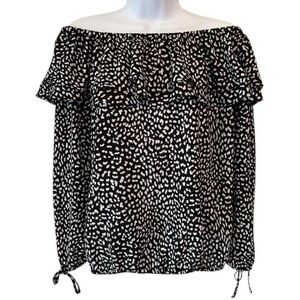 Bohemian Hippie Cottagecore MICHAEL Michael Kors Off the Shoulder Peasant Blouse